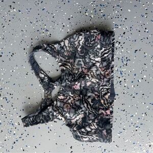 Athleta Pink Gray Backless Crop Tank Top